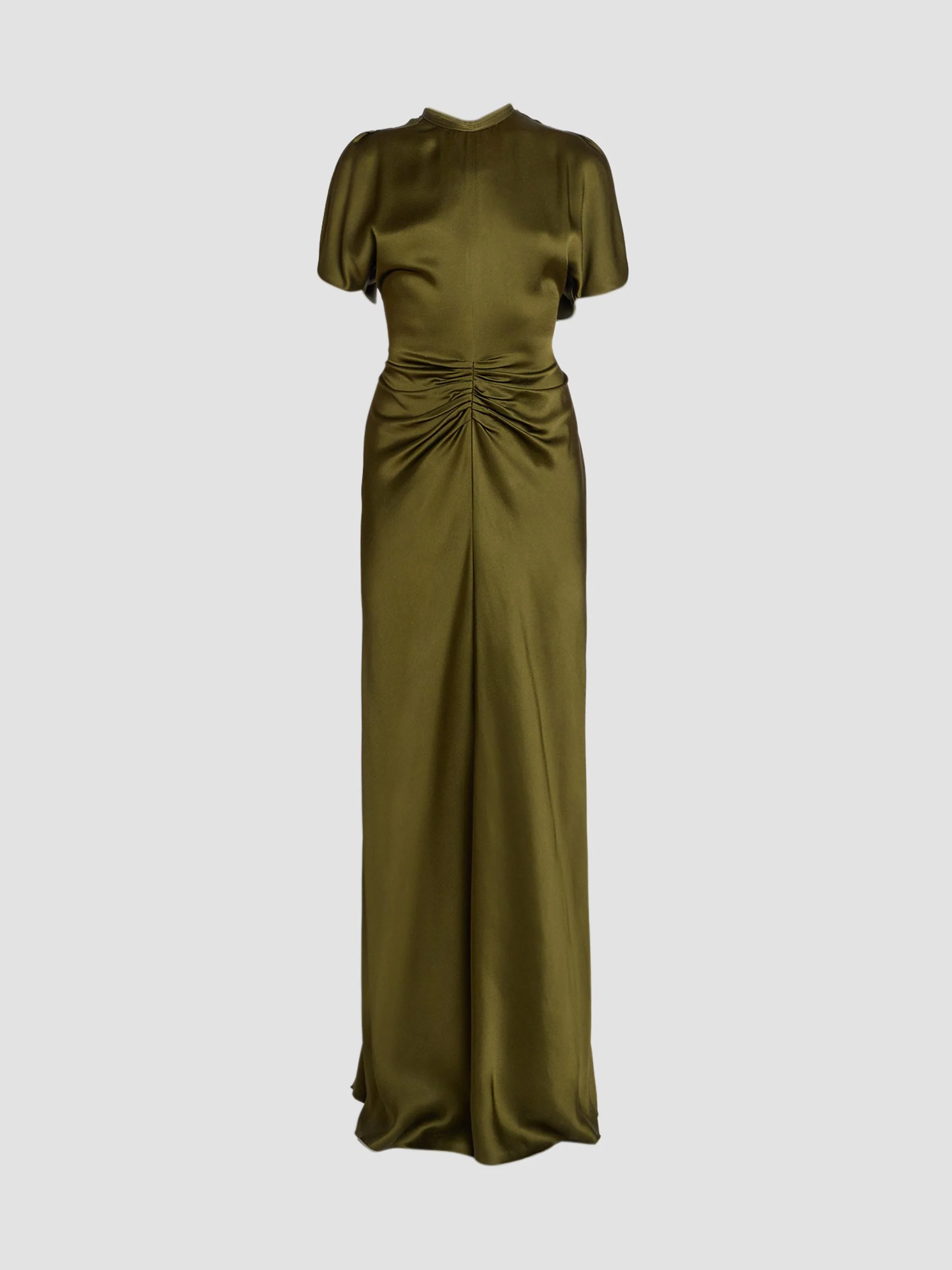 Women's Isabella Satin Column Gown - Marsh Green - 1