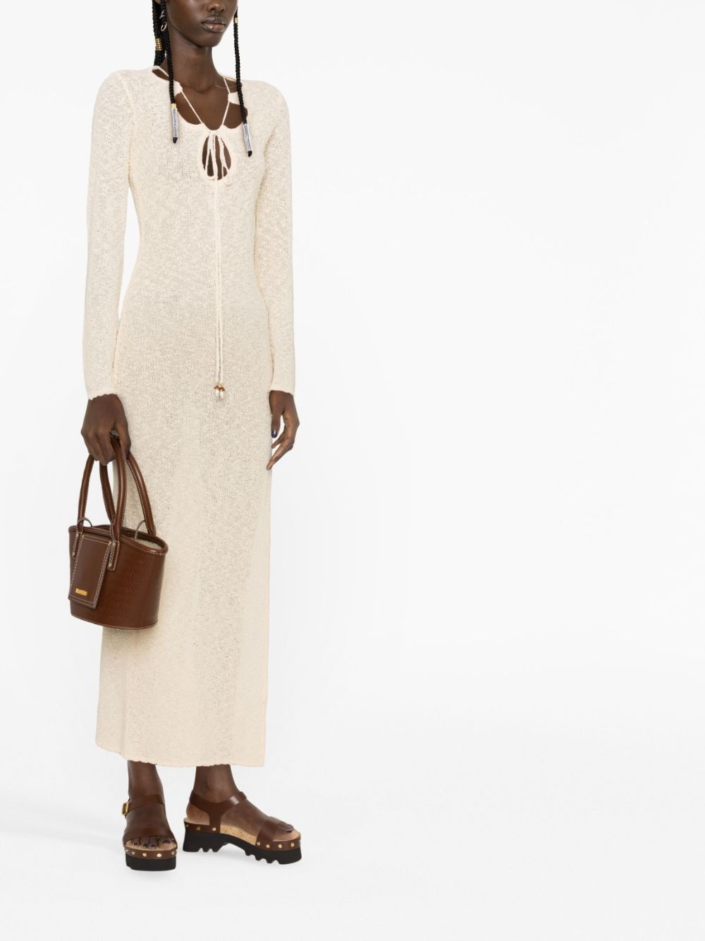 cut-out bouclé dress - 2