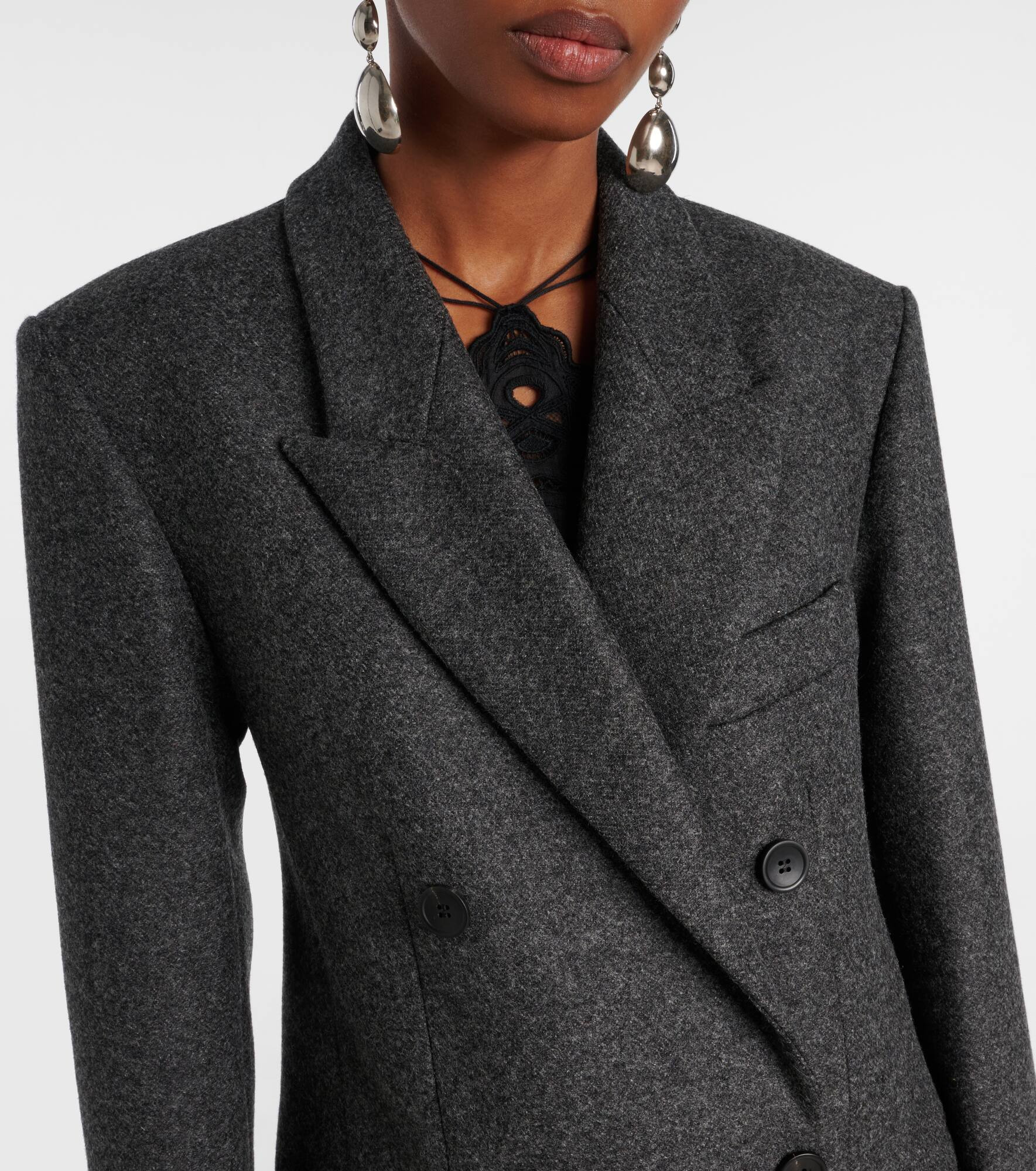 Irene double-breasted virgin wool coat - 4