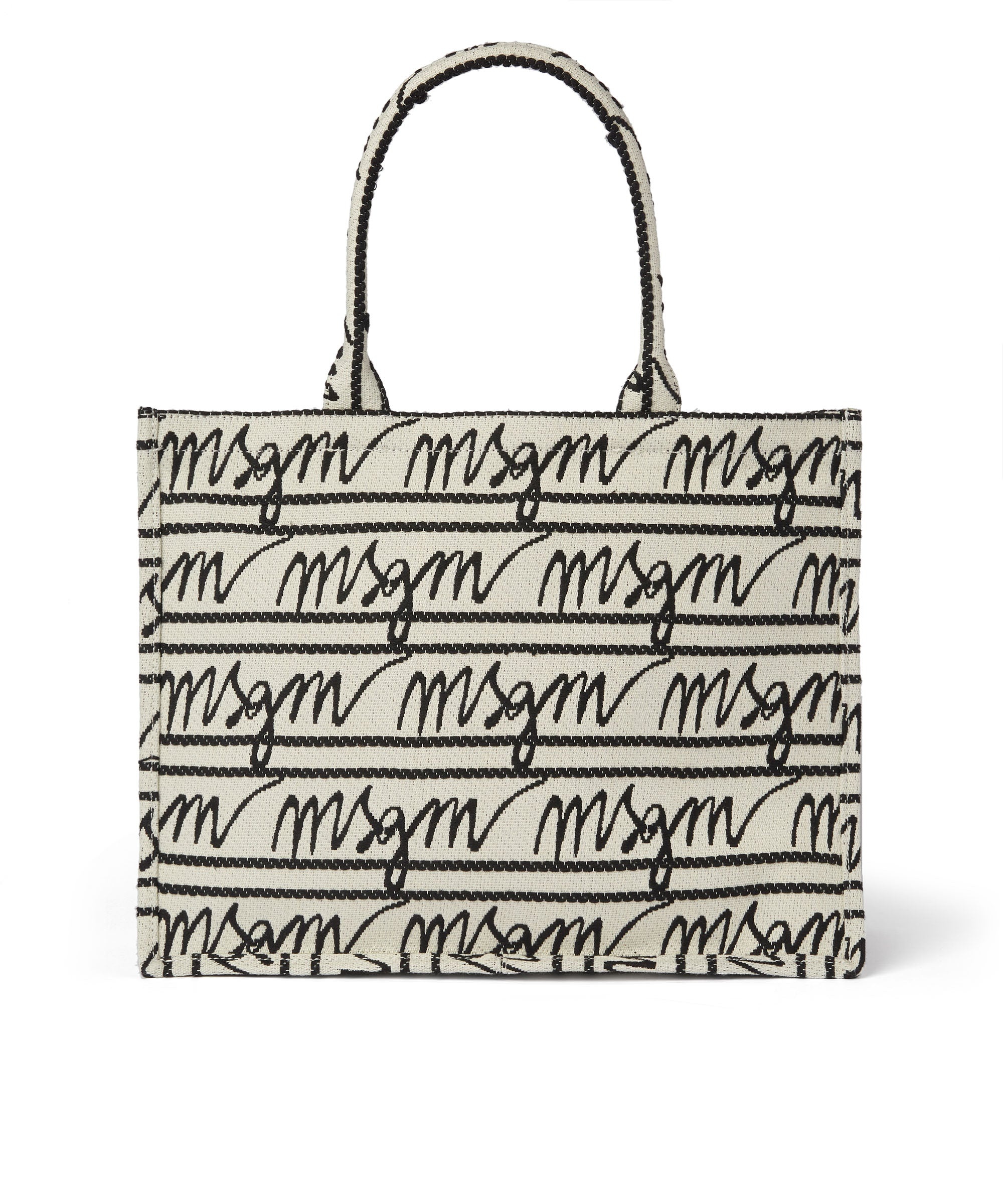 Canvas tote bag with jacquard logo - 1