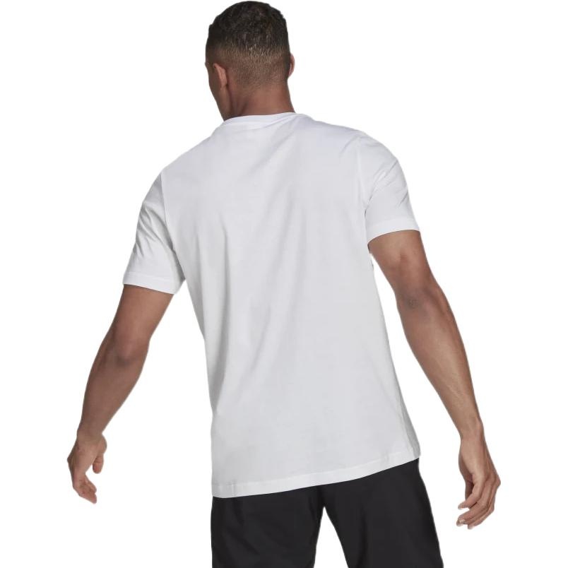 Men's adidas Chest Logo Printing Round Neck Short Sleeve White T-Shirt GS6279 - 3