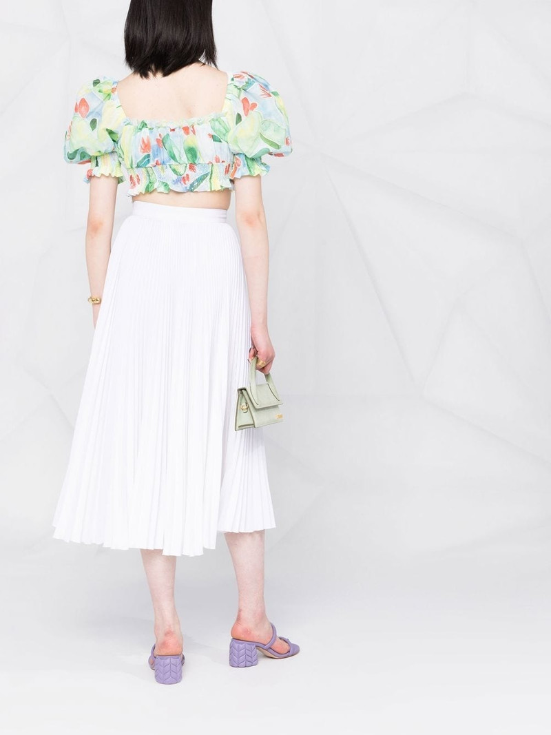 graphic-print ruffled crop top 4