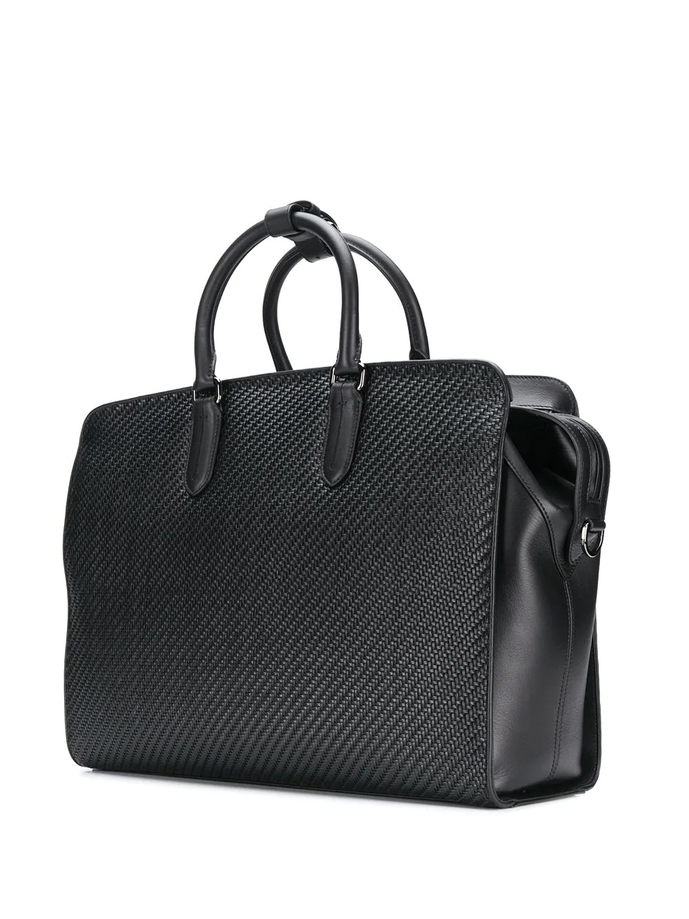 woven leather holdall - 3