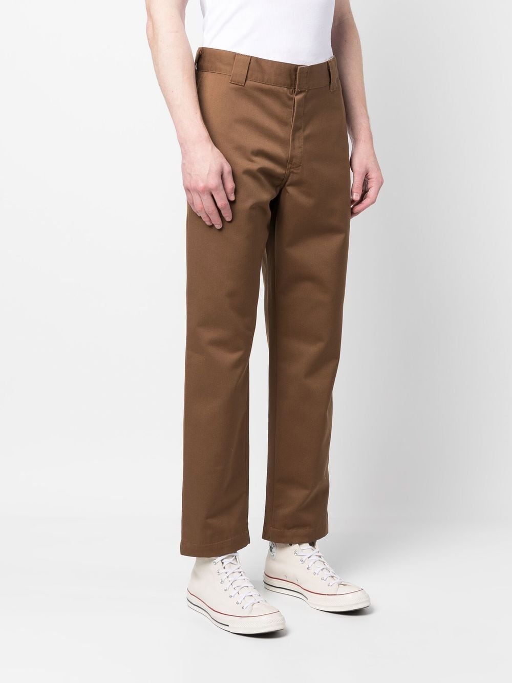 logo-patch straight-leg trousers - 3