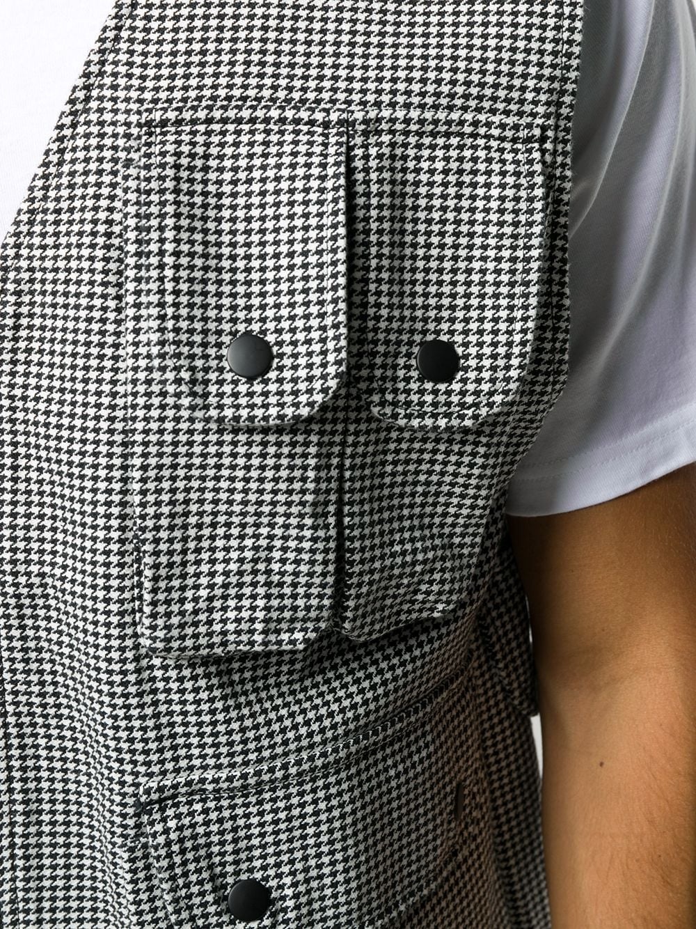 houndstooth utility gilet - 5