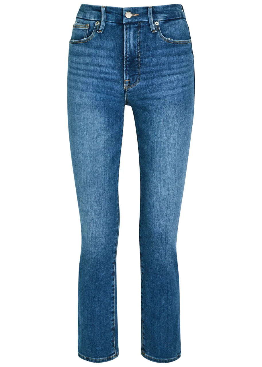 Good American Slim Straight-leg Cropped Jeans - 1