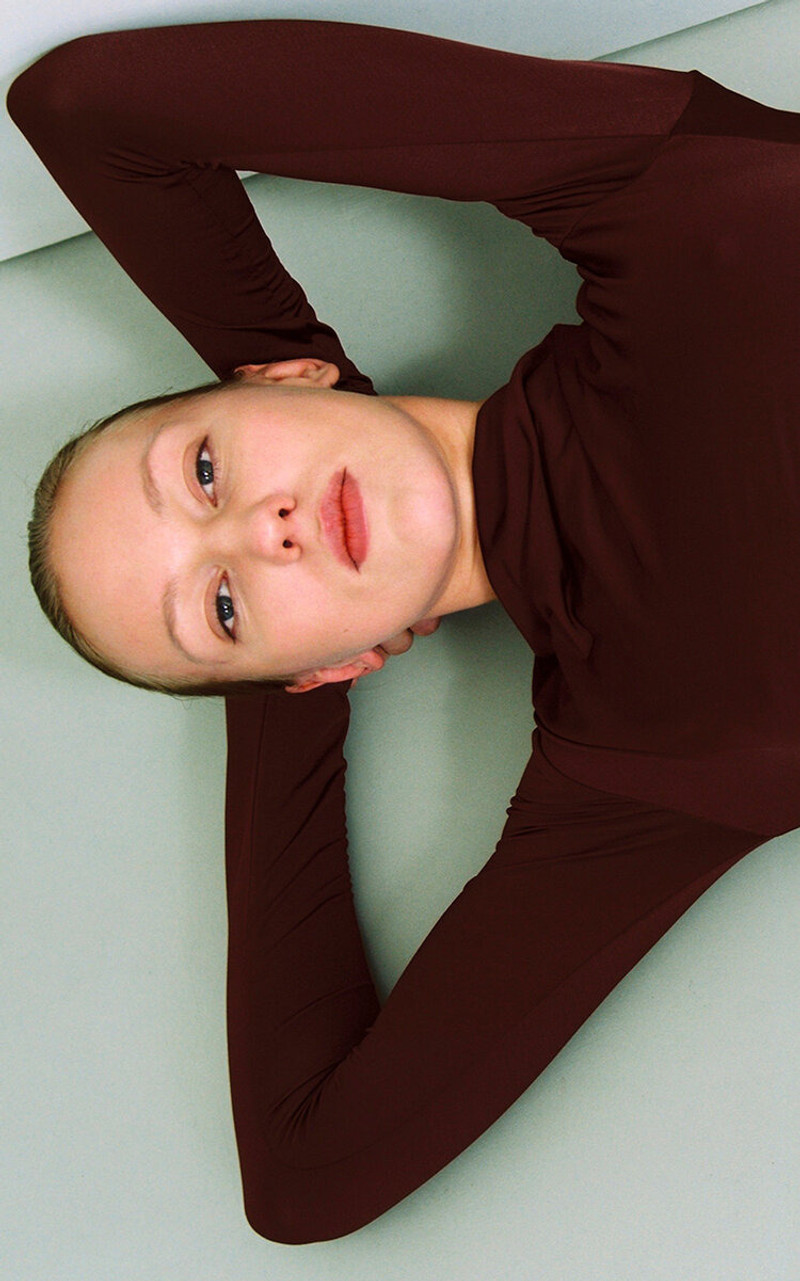 Paris Georgia Draped Jersey Dress brown outlook