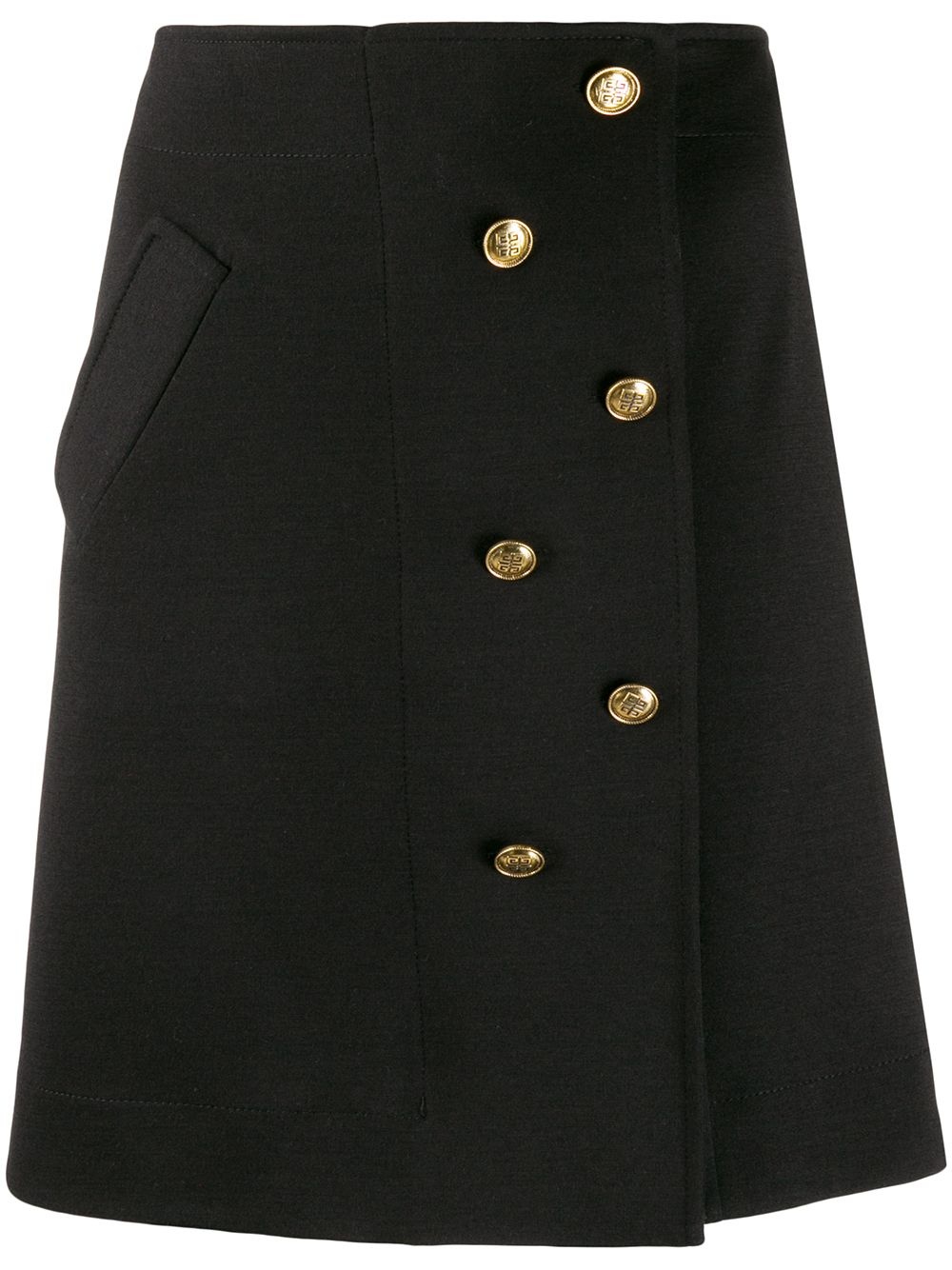 A-line button-embellished skirt - 1