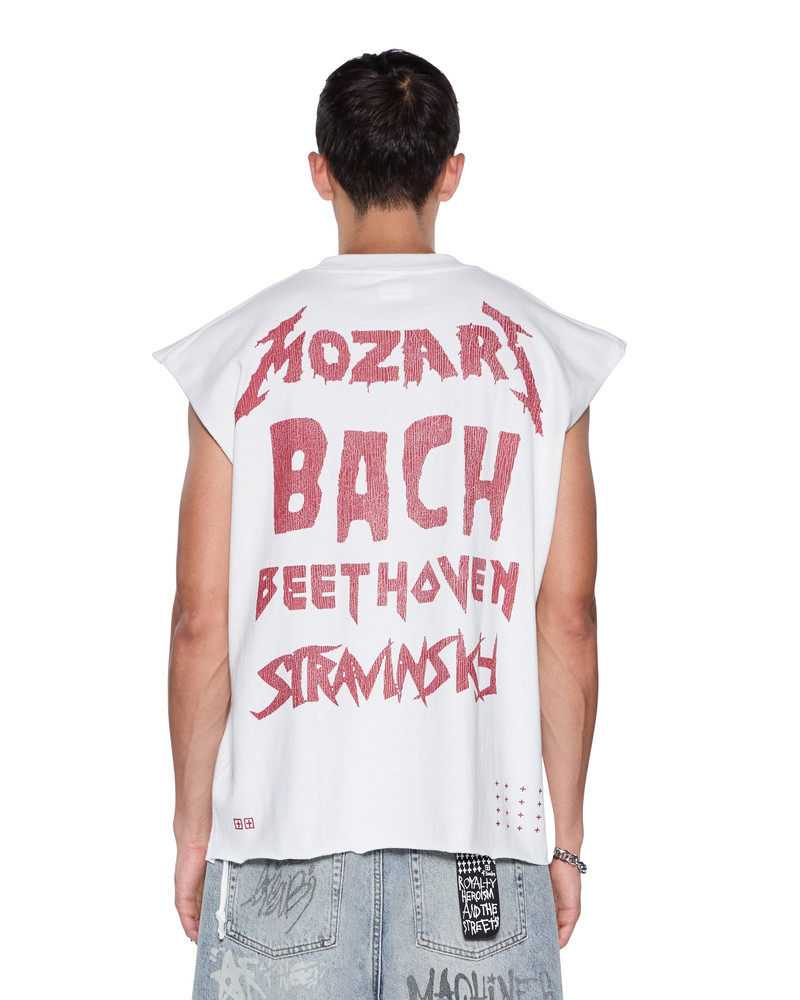 LINE UP EKCESS CUT OFF TEE WHITE/RED 1