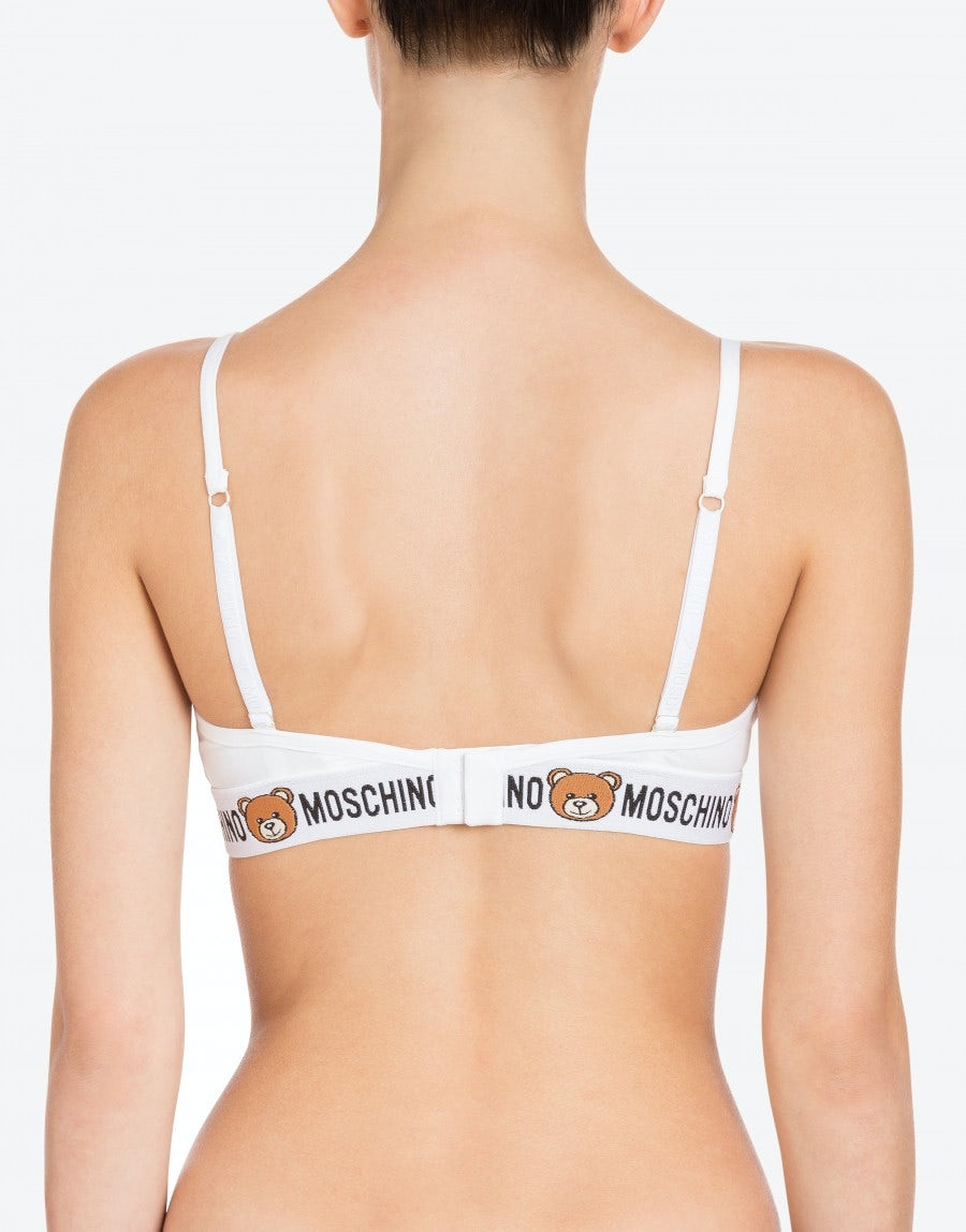 TRIANGLE COTTON BRA WITH MOSCHINO TEDDY BEAR - 3