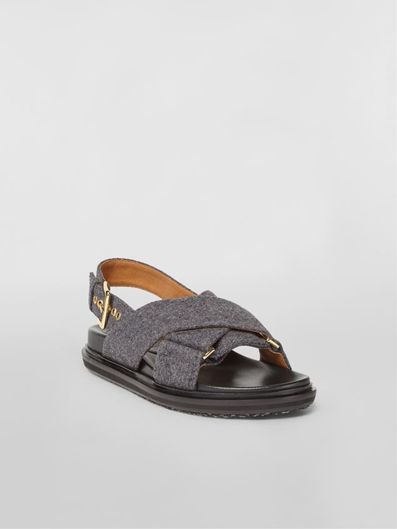 Marni CRISS-CROSS FUSSBETT IN GREY WOOL FELT outlook
