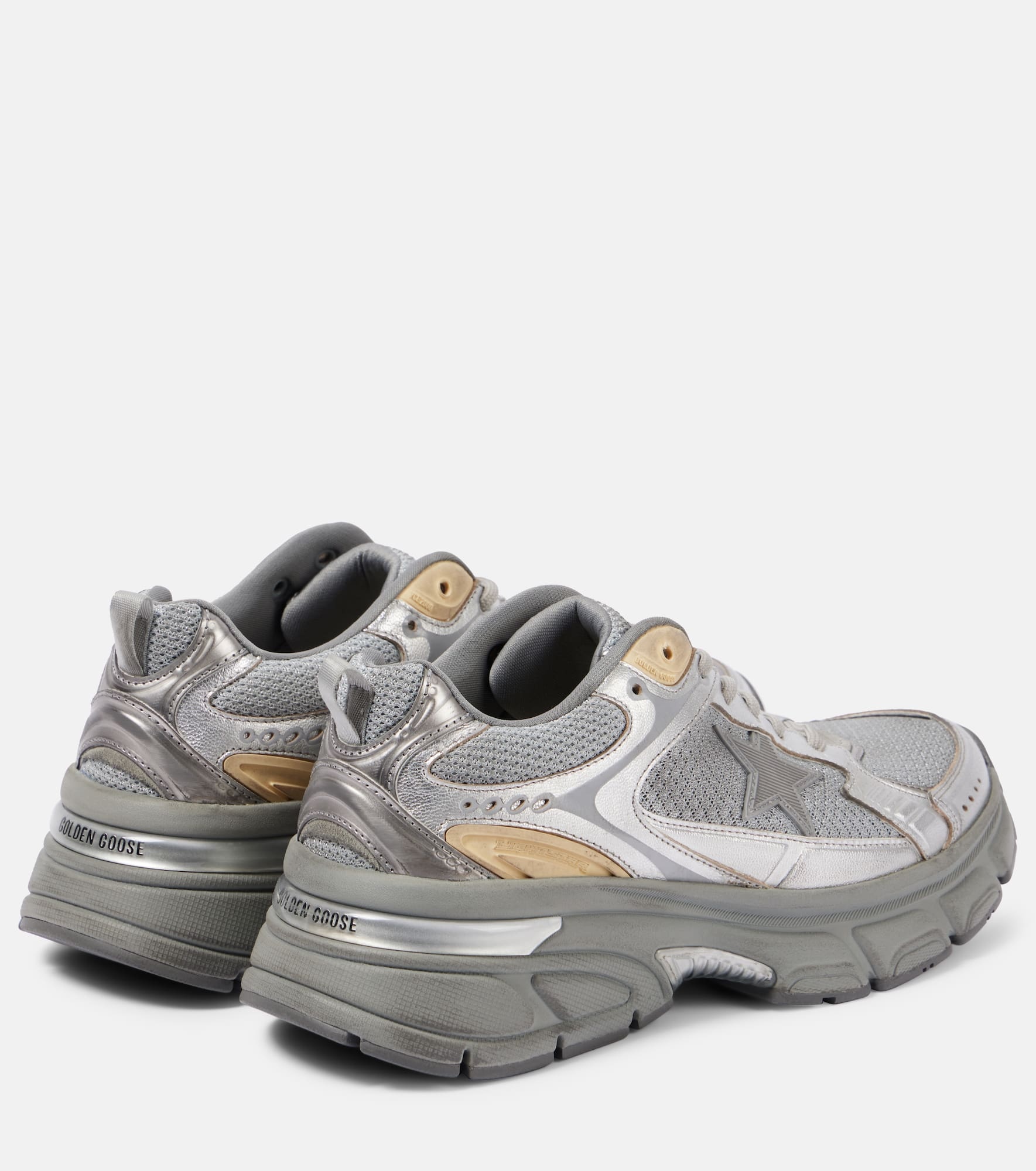 Lightstar metallic leather and mesh sneakers - 2