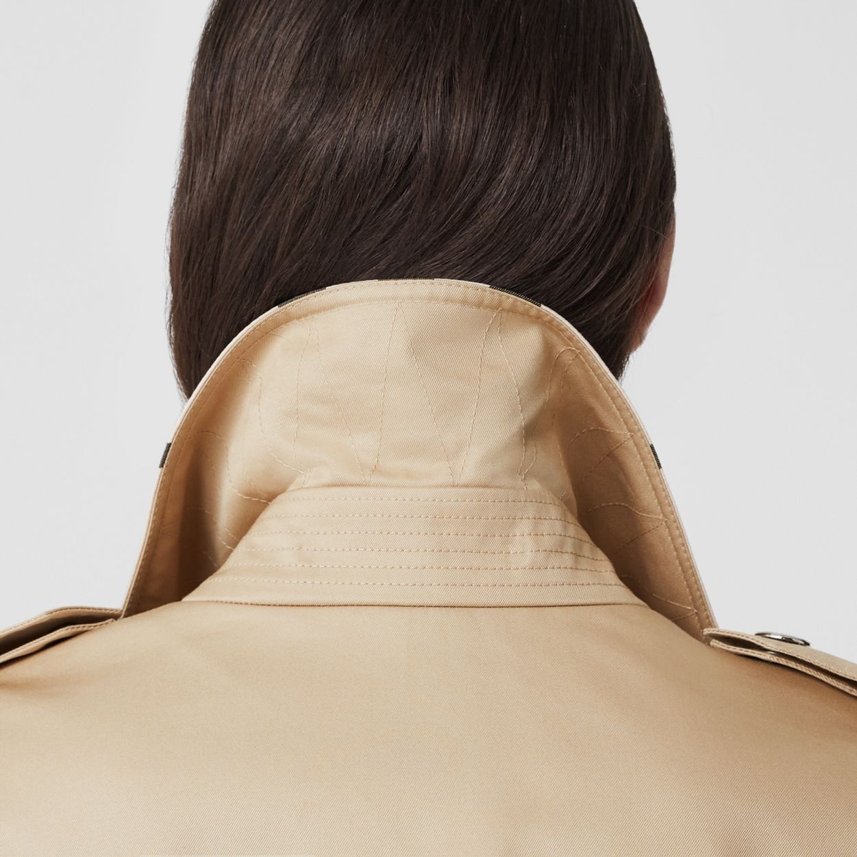 Check Panel Cotton Gabardine Trench Coat - 6