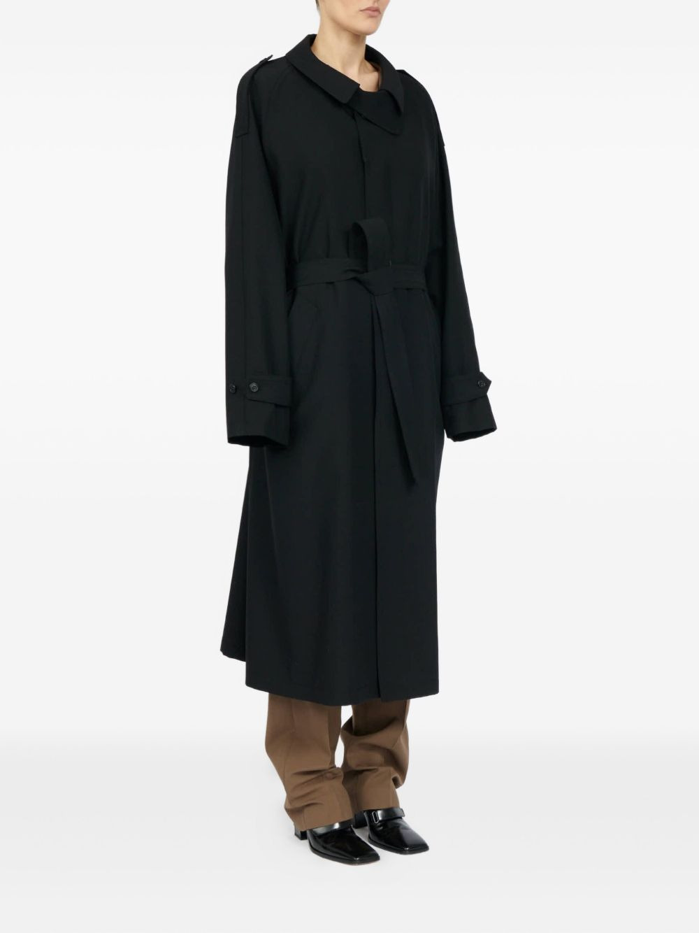 double-breasted belted coat - 3