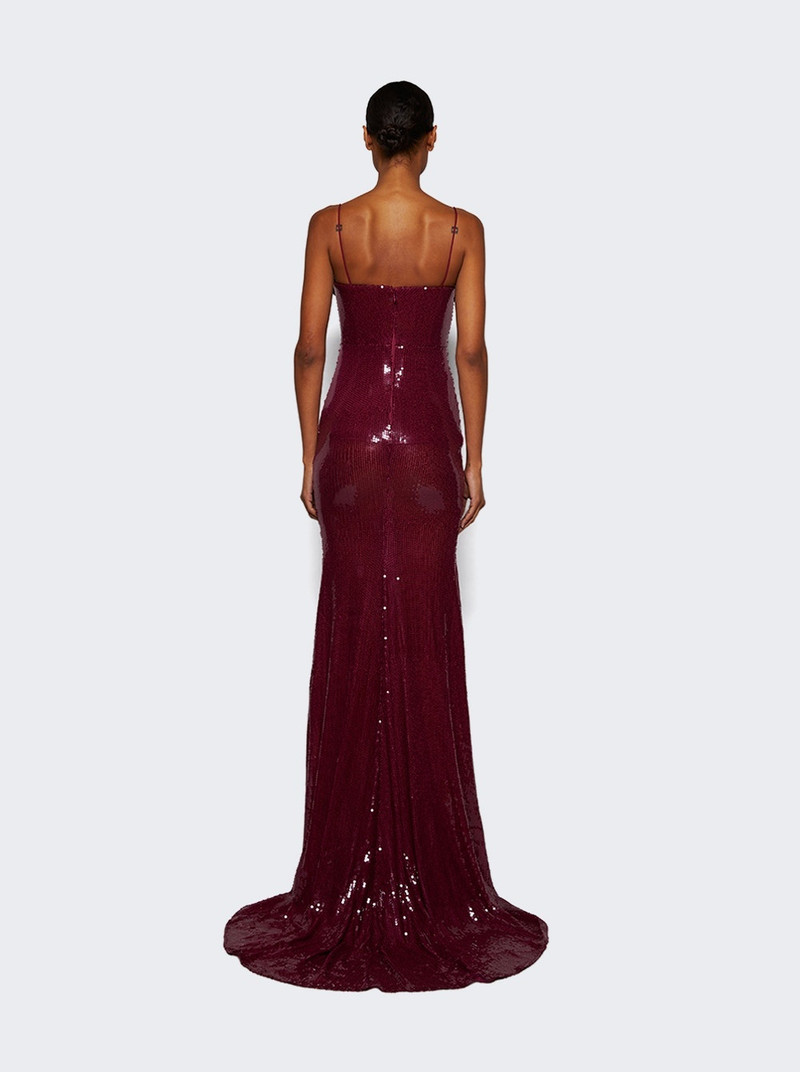 Draped Longline Corset Gown Plum 5