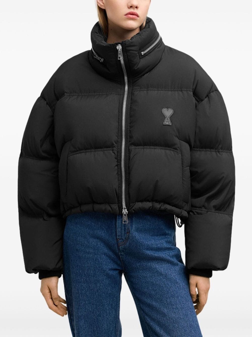 logo-print puff jacket - 5