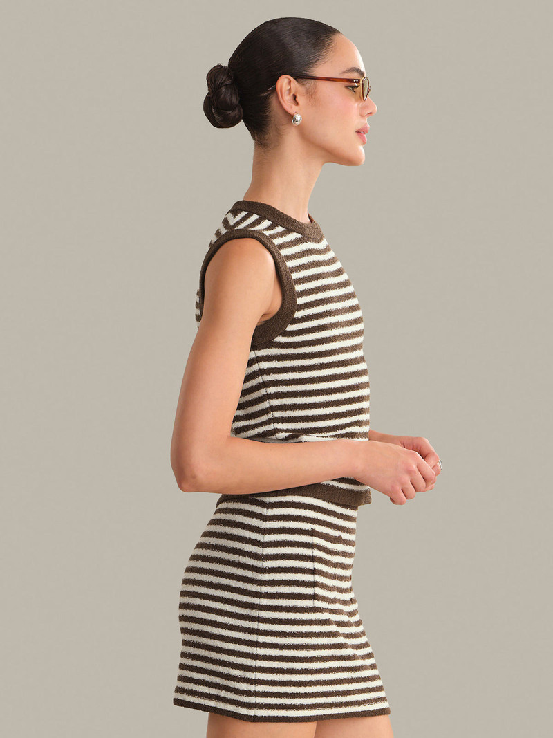 525 america Alessia Teddy Stripe Crew Neck Tank outlook