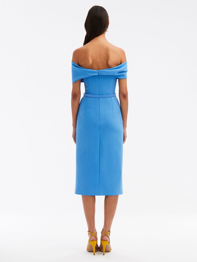 Oscar de la Renta OFF SHOULDER DRAPE DETAIL DRESS outlook