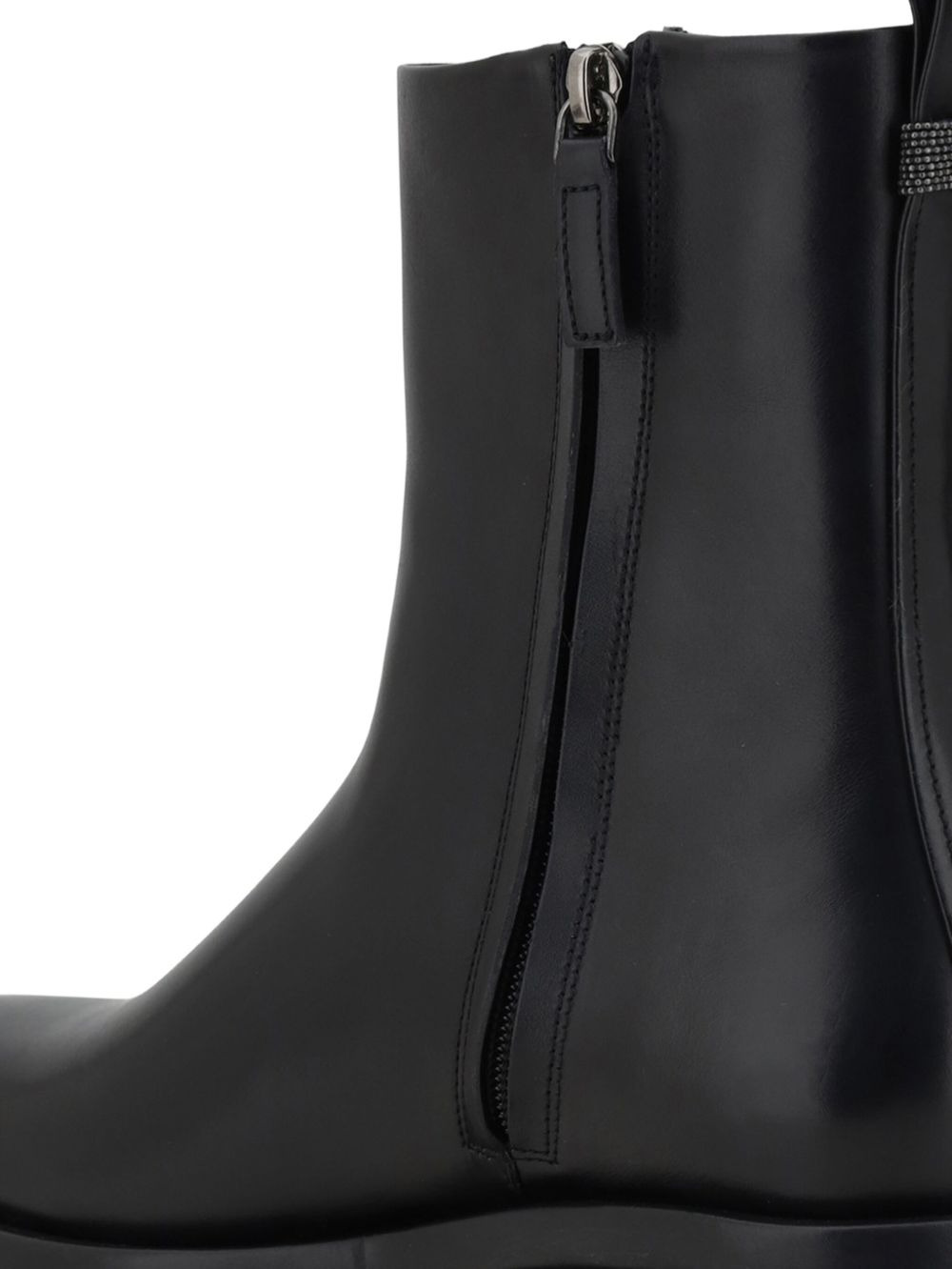 zip-detail block-heel boots - 4