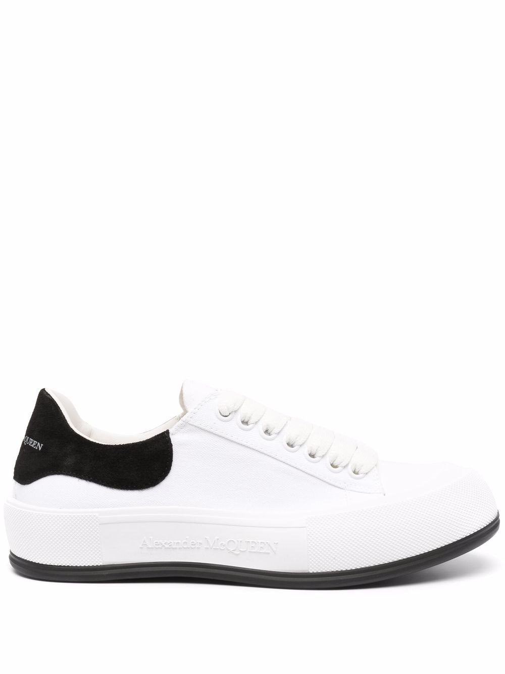 Deck lace-up plimsoll sneakers - 1