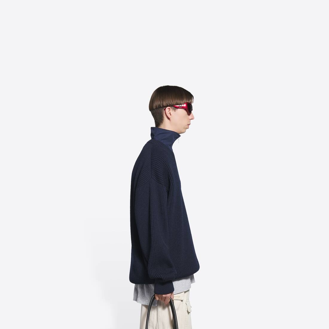 Men's Layered Tracksuit V-neck in Blue - 2