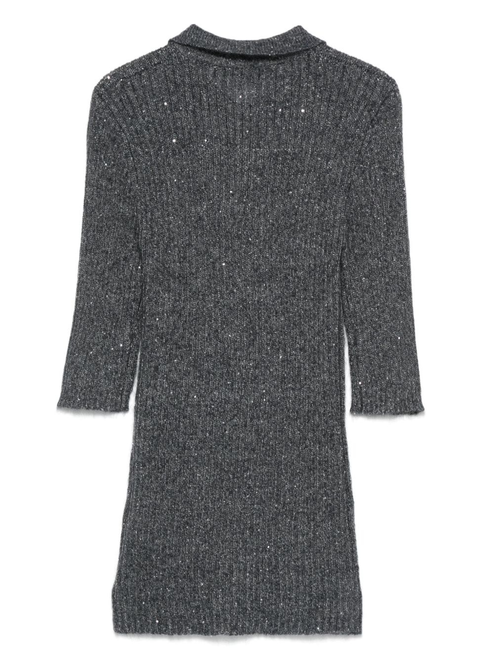 sequin knit polo shirt - 2