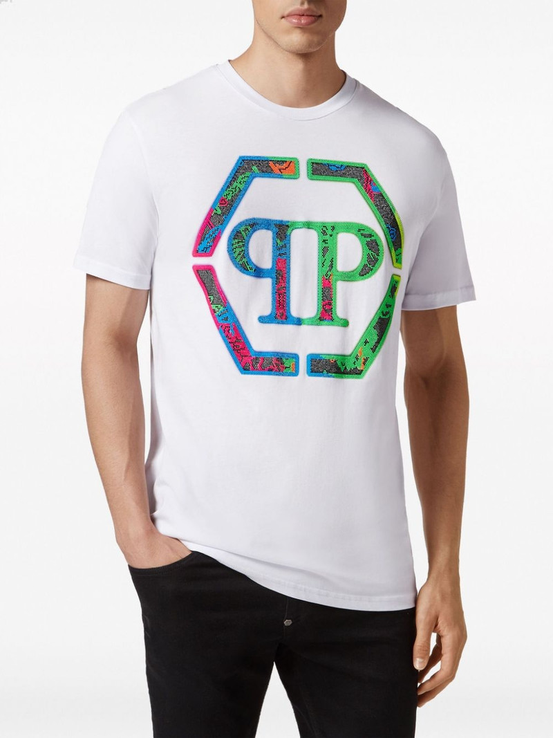 logo crystal-embellished cotton T-shirt 3