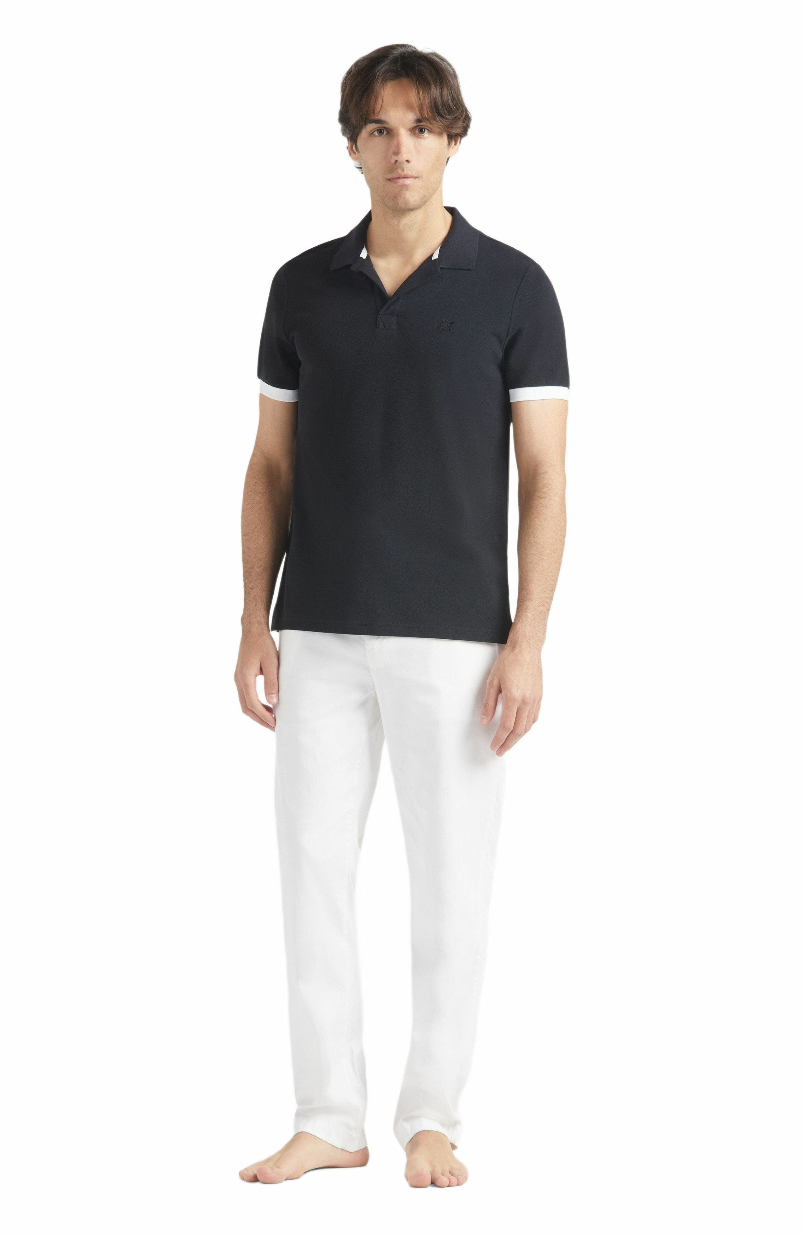Vilebrequin Men's Solid Cotton Polo in Noir at Nordstrom - 1