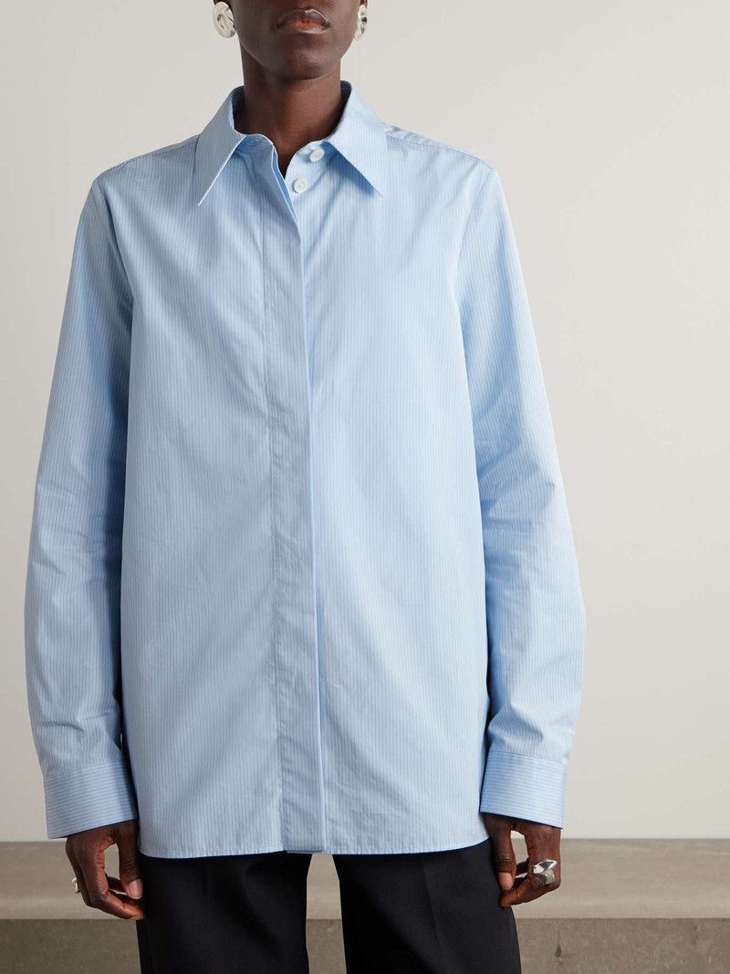 Monday embroidered striped cotton-poplin shirt 3