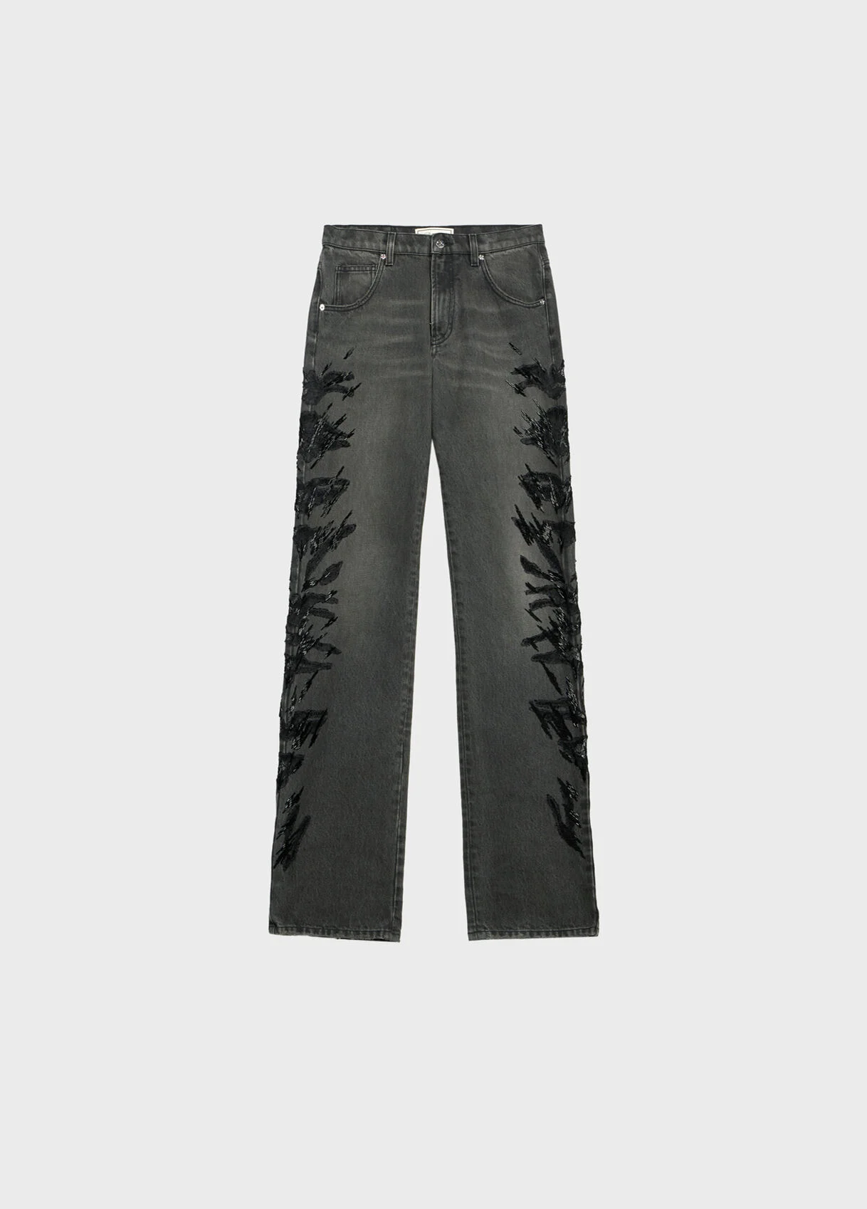 STRAIGHT-LEG JEANS WITH EMBROIDERY - 1
