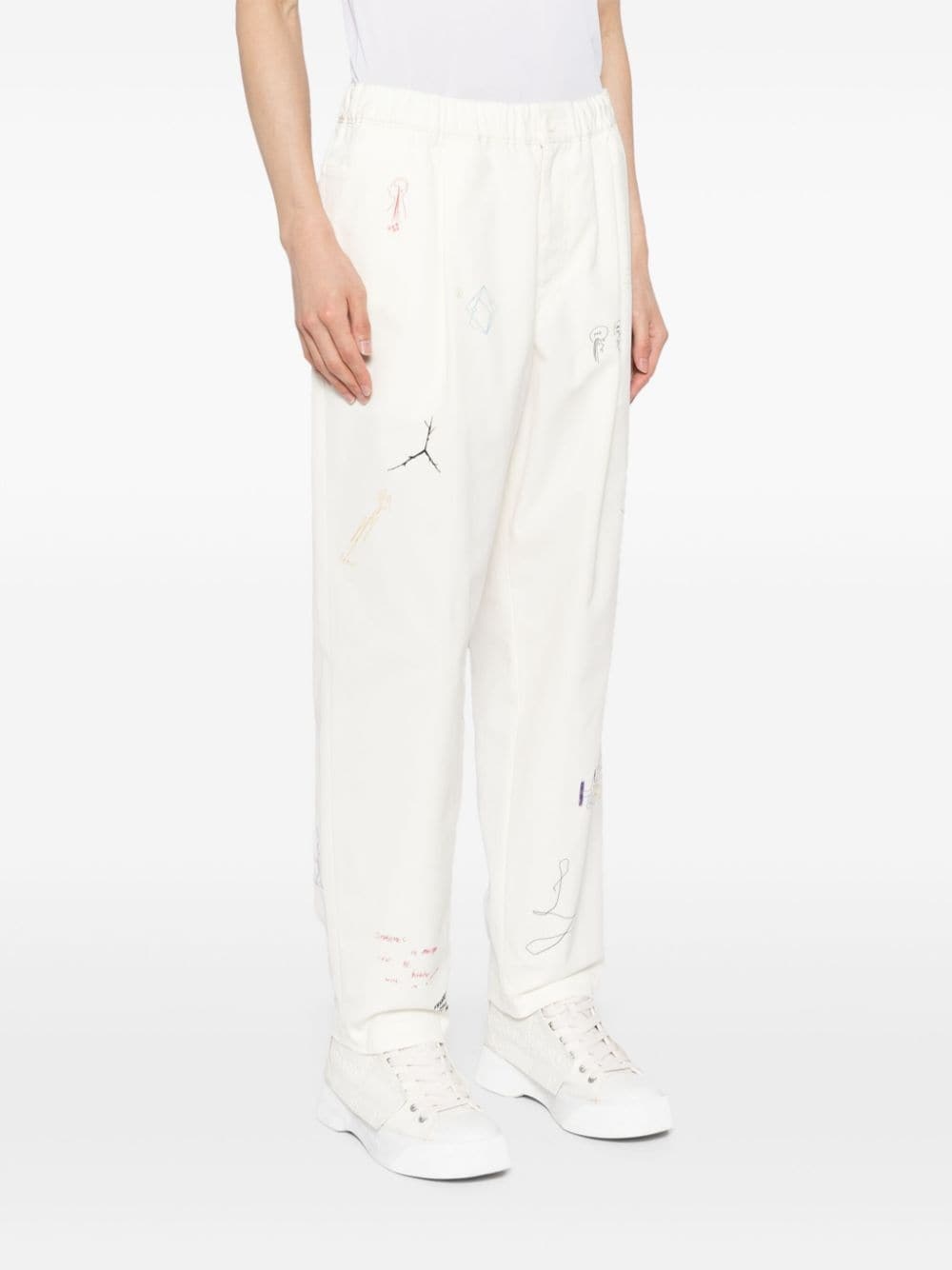 sketch-style printed trousers - 3
