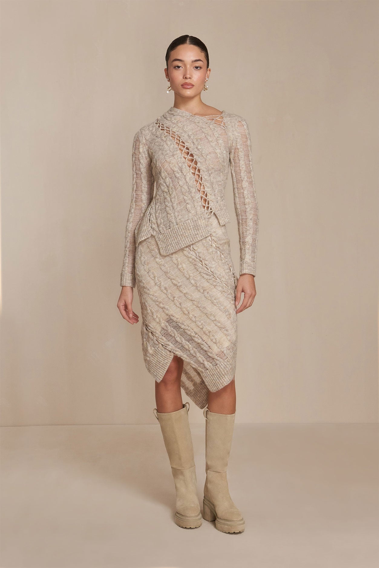 SAPHIRE KNIT SKIRT - 1