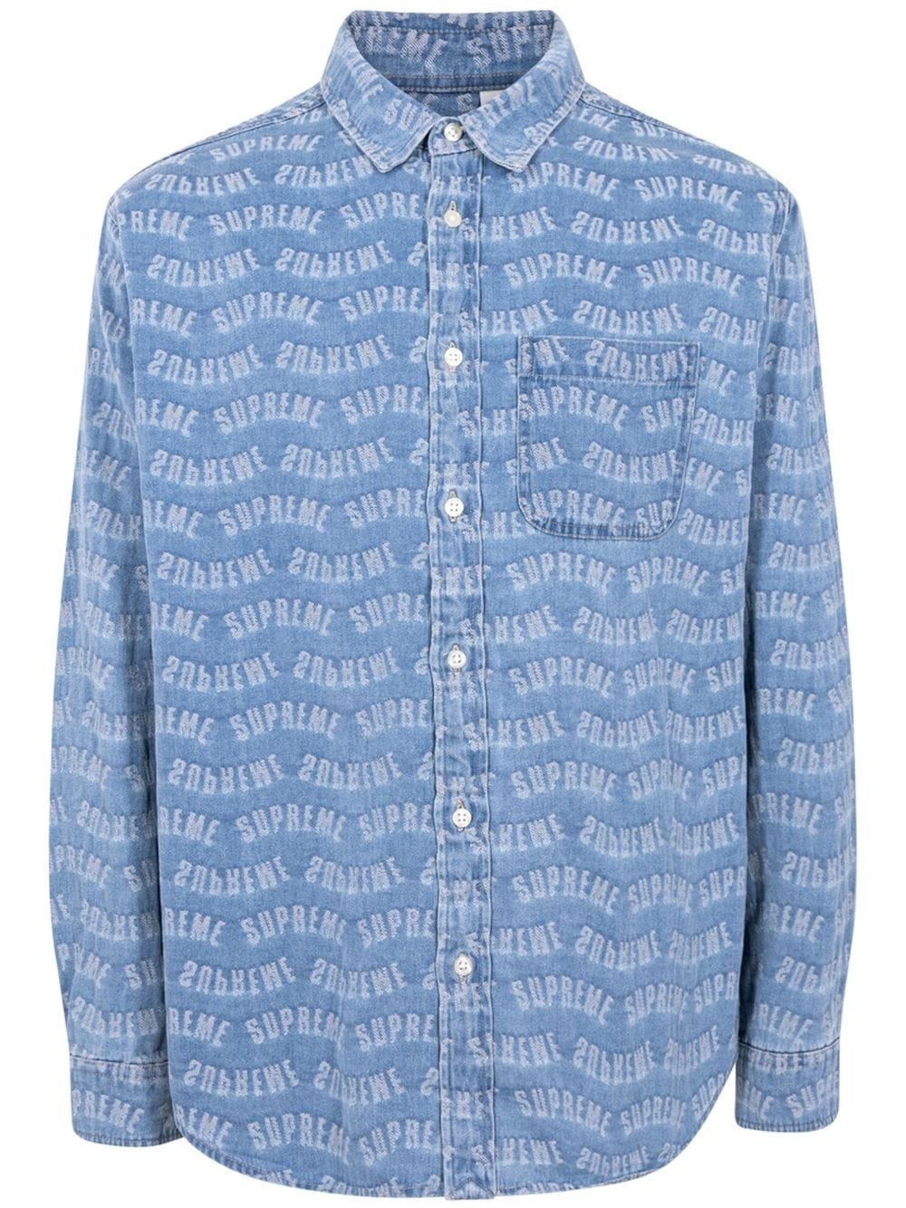 logo-print Arc denim shirt - 1