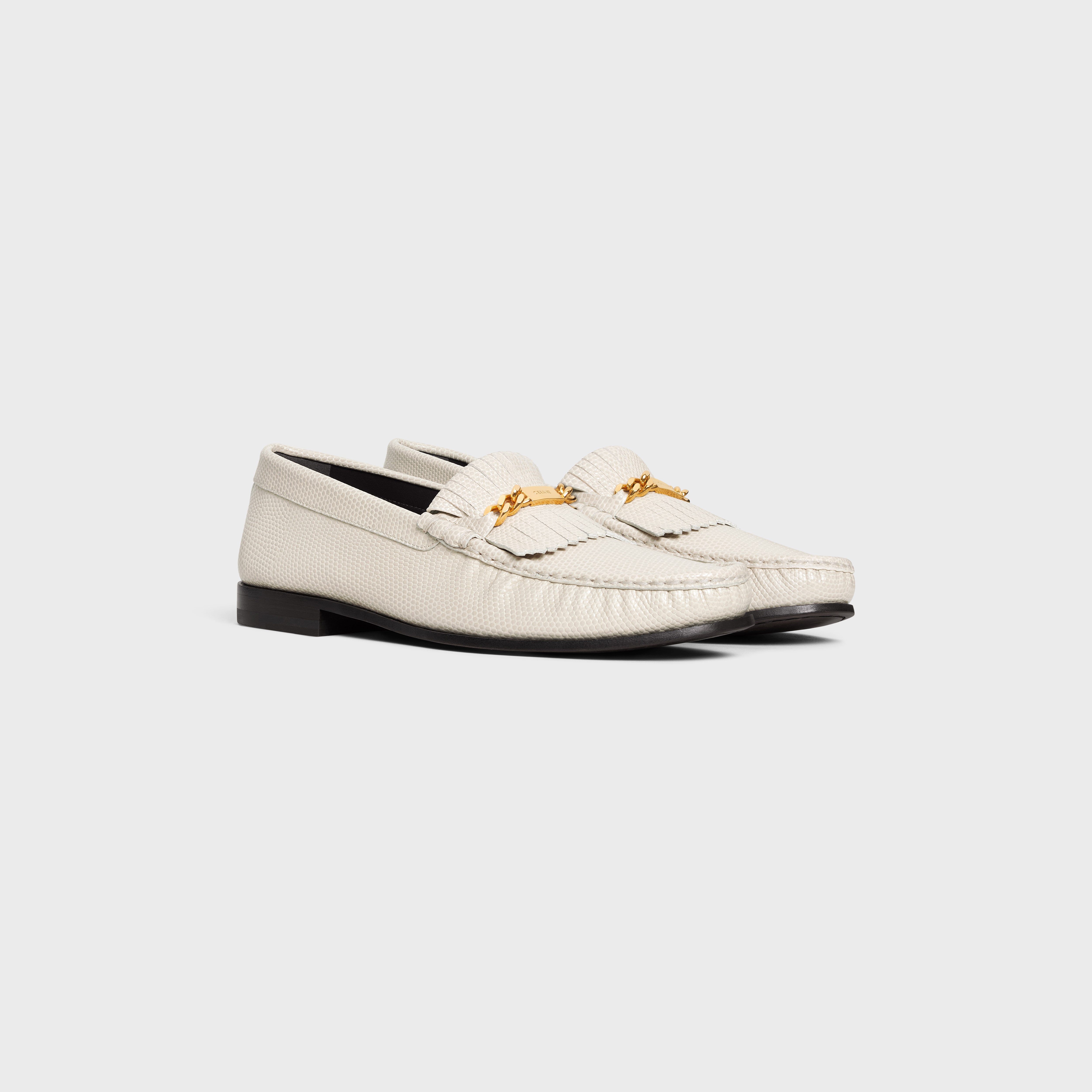 CELINE LUCO LOAFER WITH FRINGES in Lizard Stamped Calfskin - 2