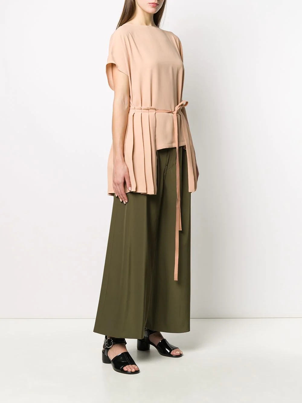 pleated panel T-shirt - 3