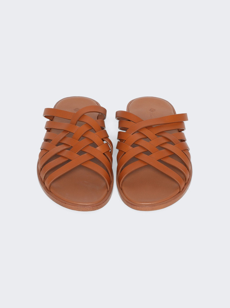 Bayonne Weaving Walk Silky Leather Sandals Warm Tan 5