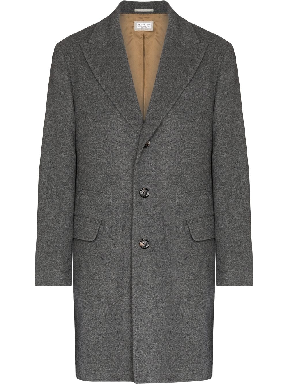 single-breasted cashmere coat - 1