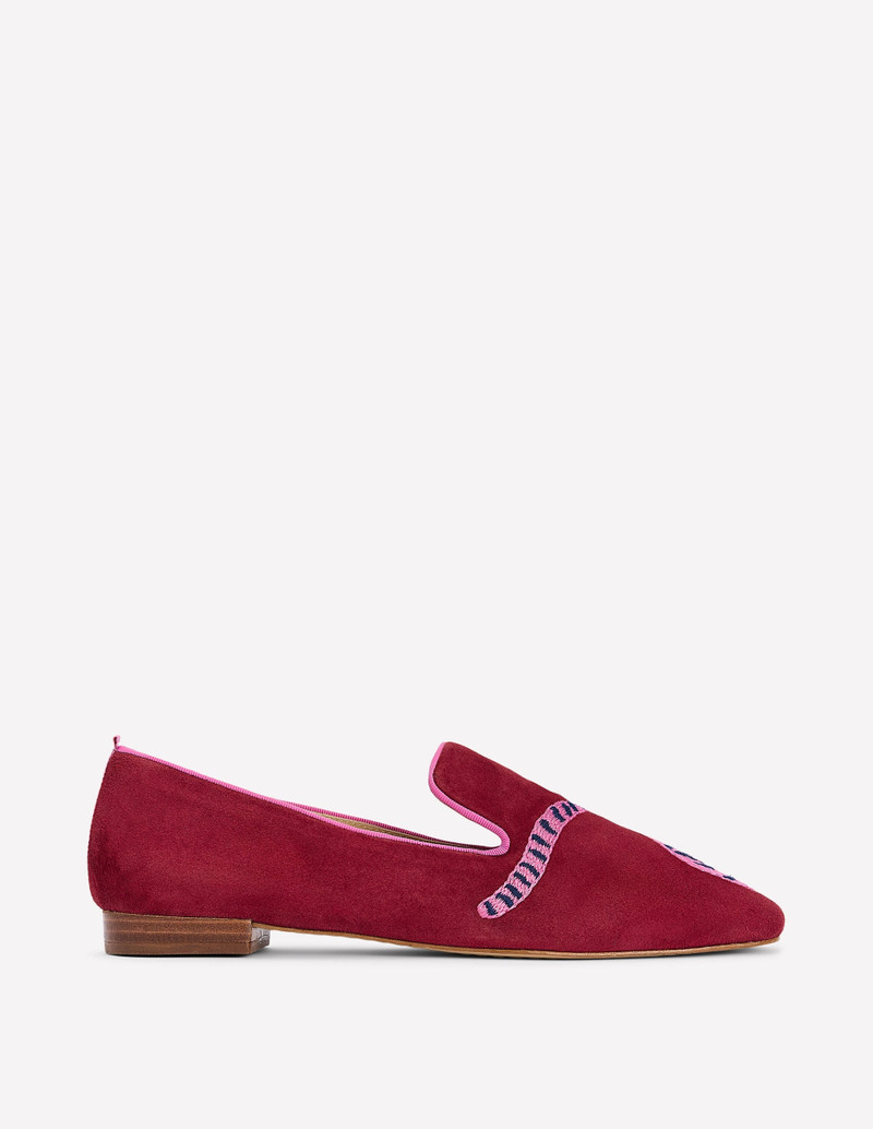 Slipper Cut Loafers-Oxblood Tiger 1