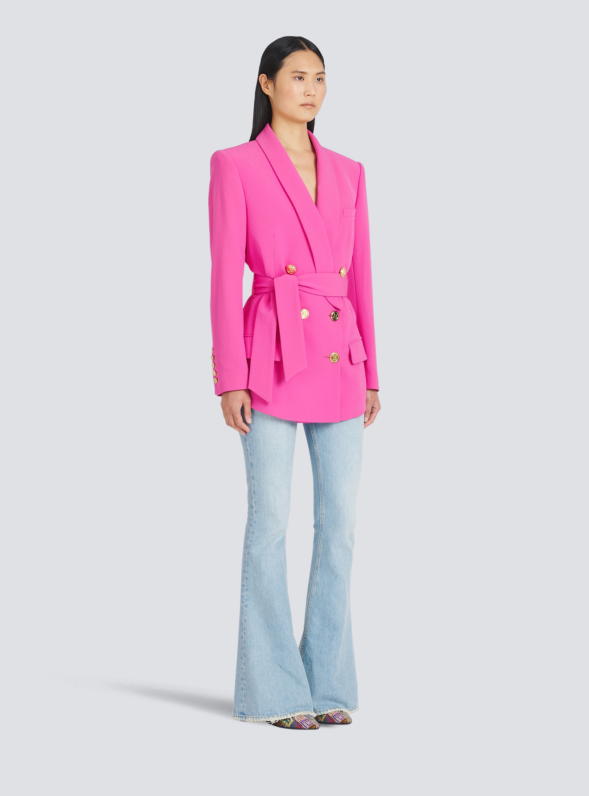 Double-breasted fuchsia eco-designed blazer - 5