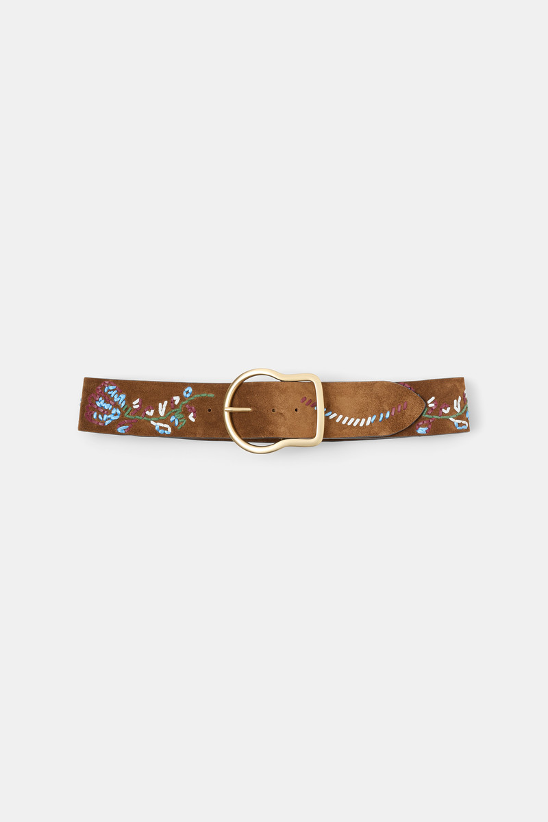 SUEDE SENSATION 6cm flower belt 1