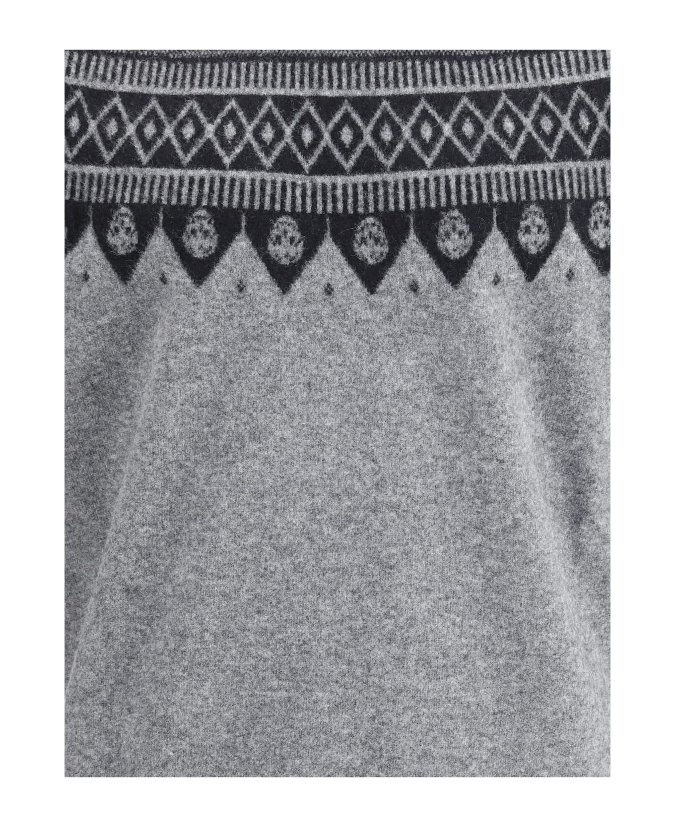 Jacquard Pattern With Skulls Sweater - 3