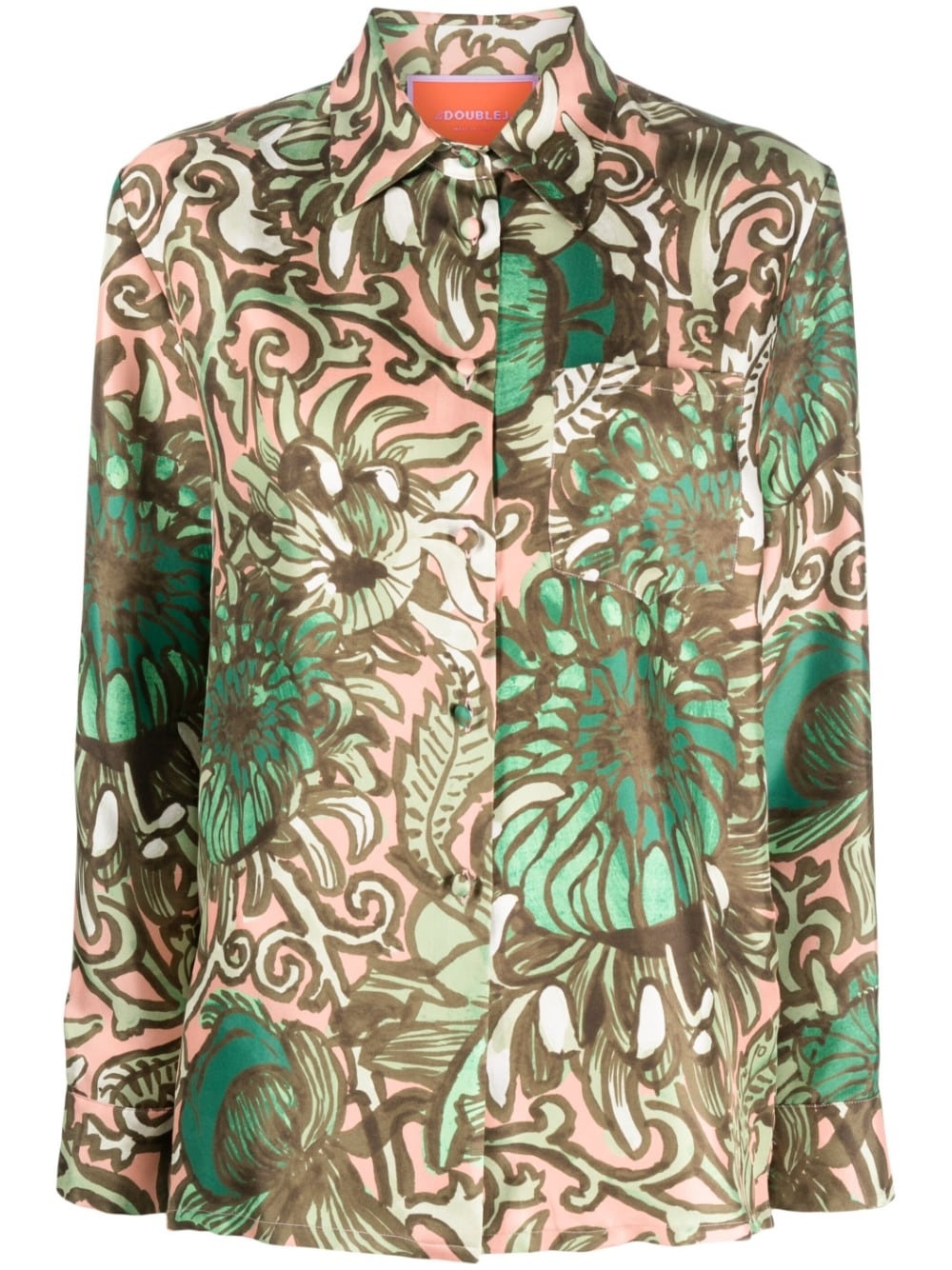 Boy floral-print silk shirt - 1