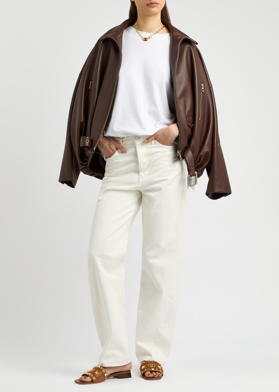 Valentino Plaster Caster Embellished Leather Sliders - 6
