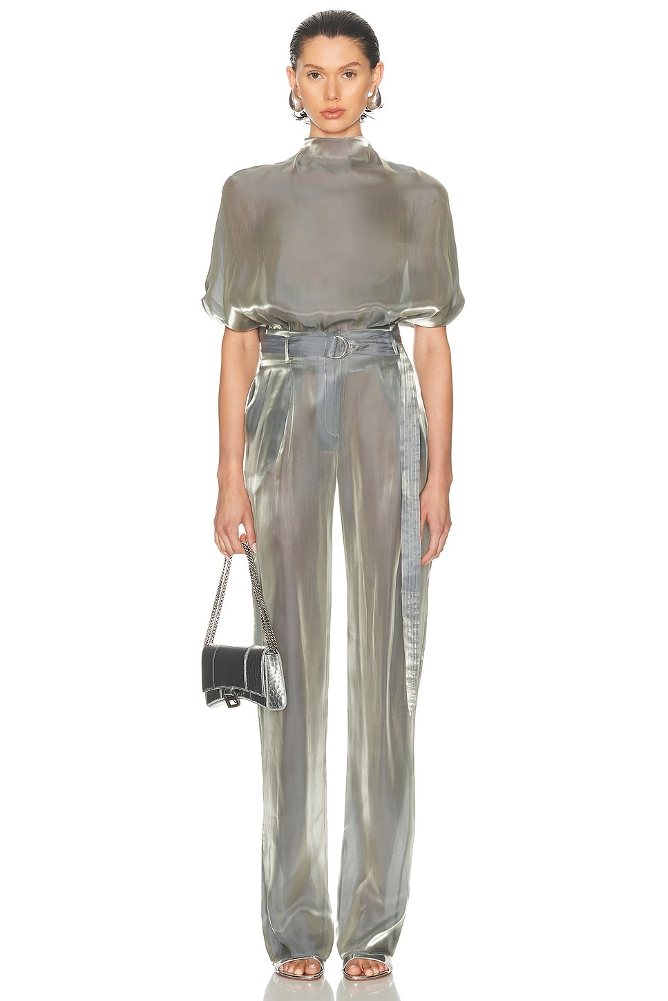 Metallic Organza Belted Pant - 5