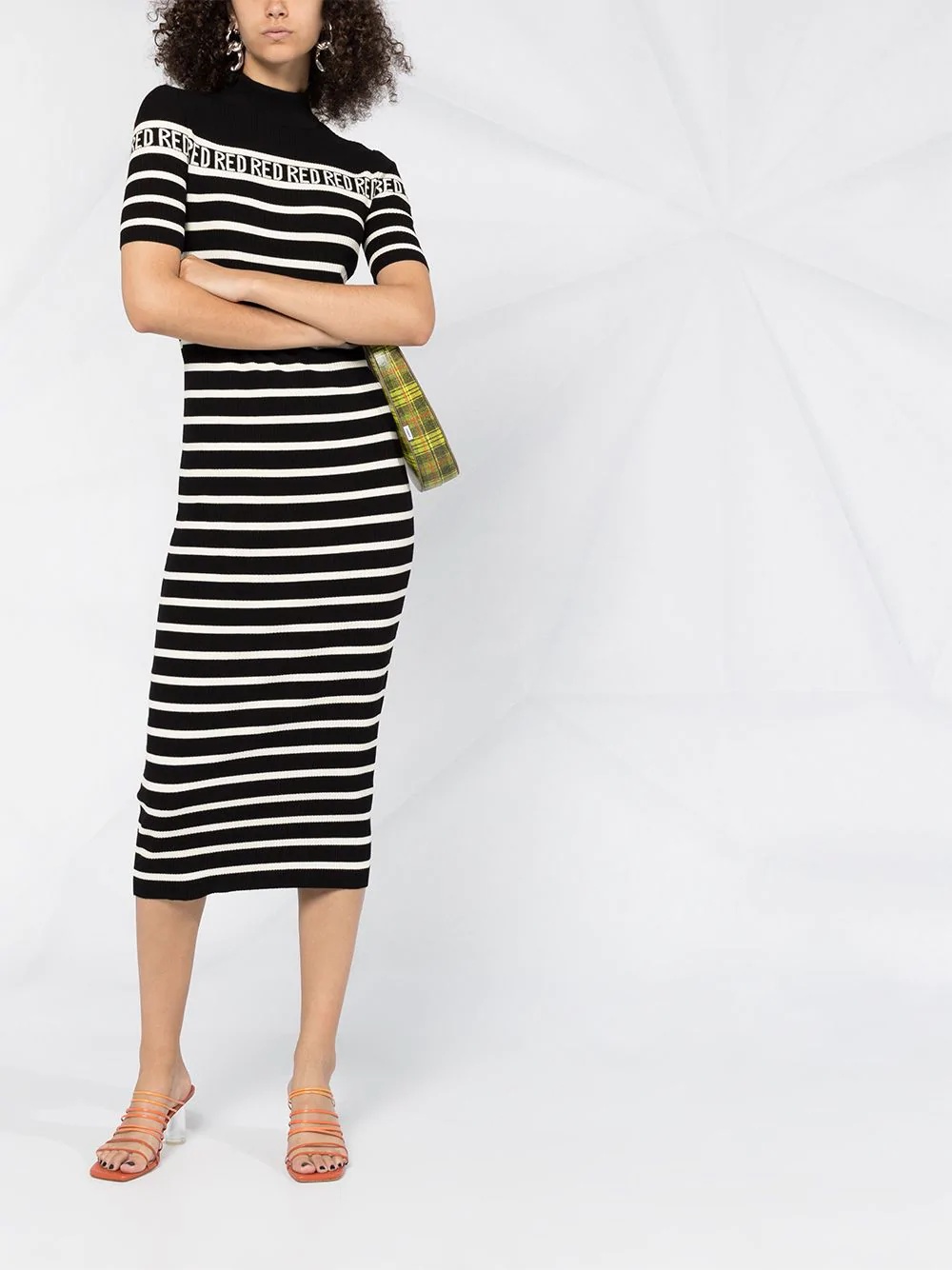 intarsia-knit striped dress - 2