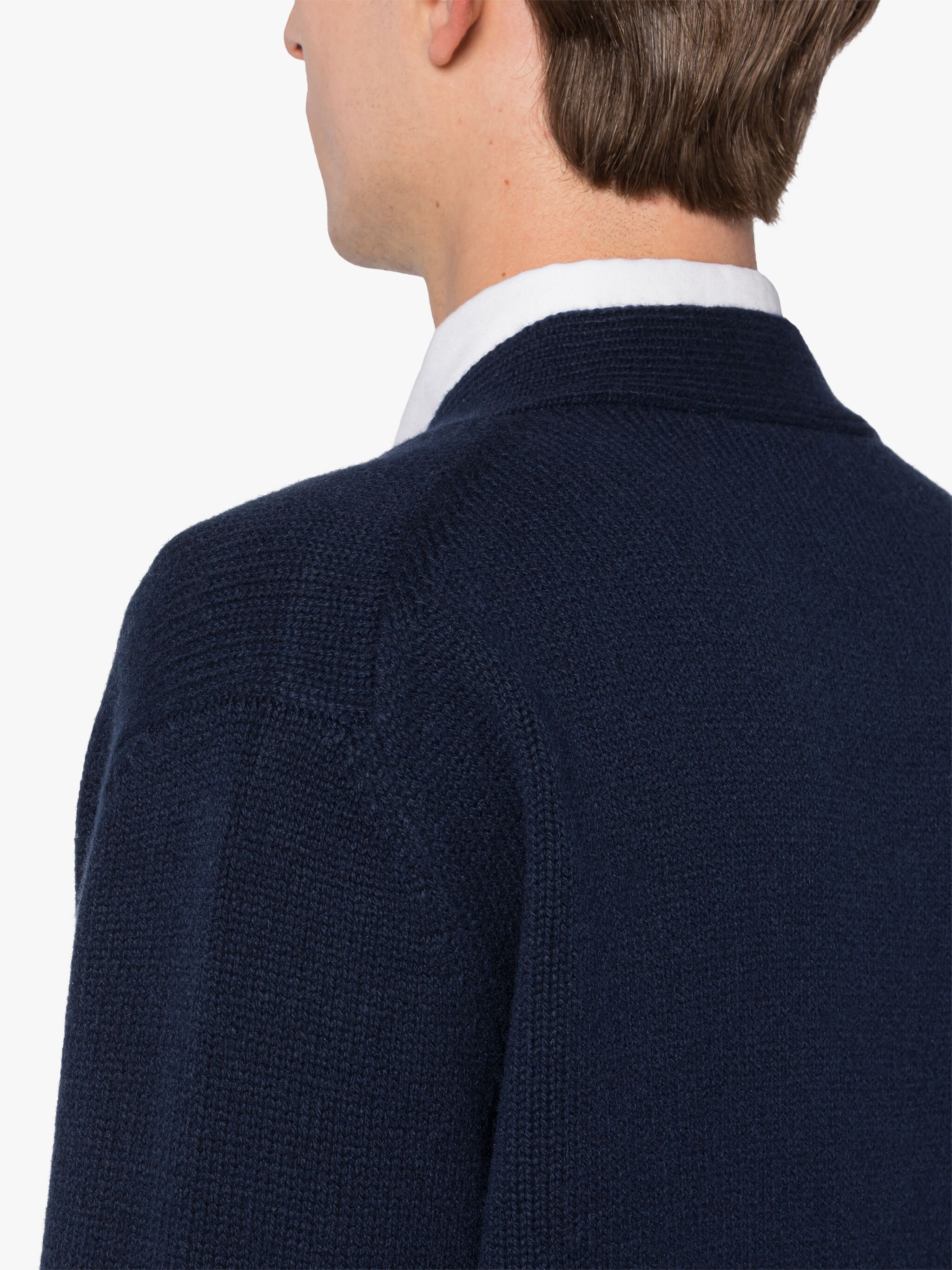 STOCKHOLM DEEP BLUE MERINO WOOL & CASHMERE CARDIGAN - 6