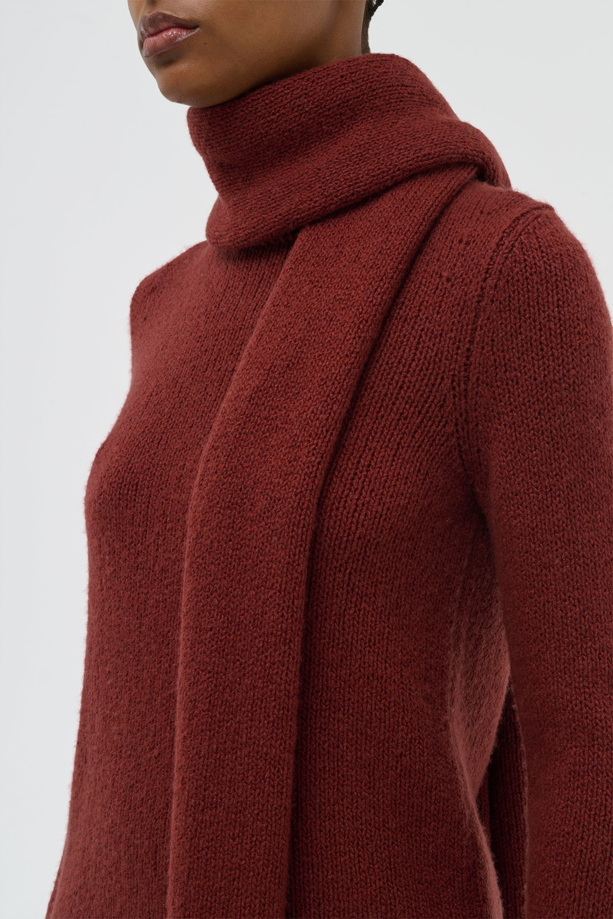 Tulsi Knit Scarf in Burnt Sienna Cashmere - 3