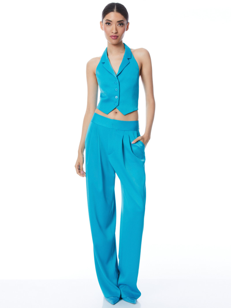 Alice + Olivia DONNA HALTER NECK VEST outlook