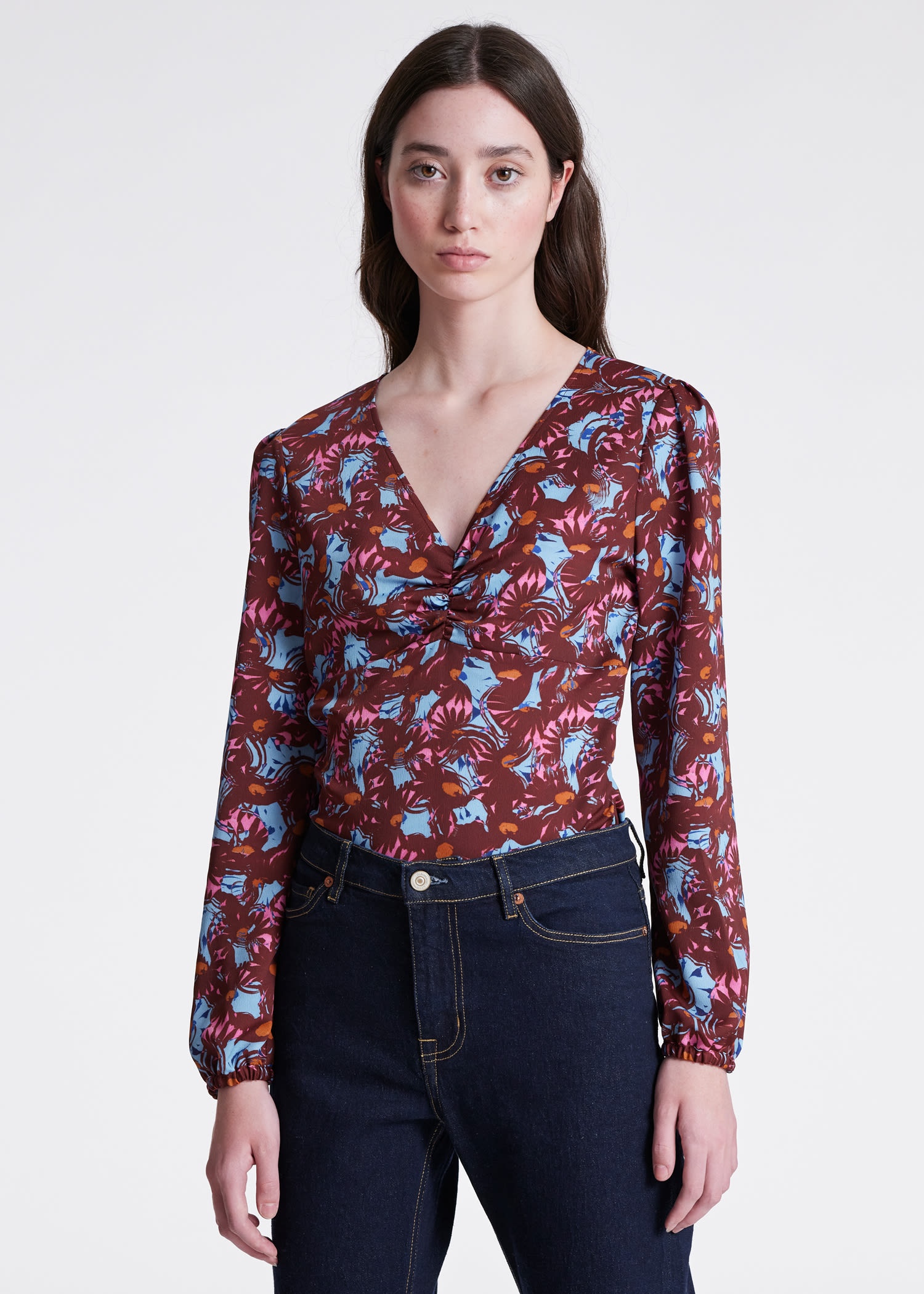 Maroon 'Snow Pixie' V Neck Top - 6