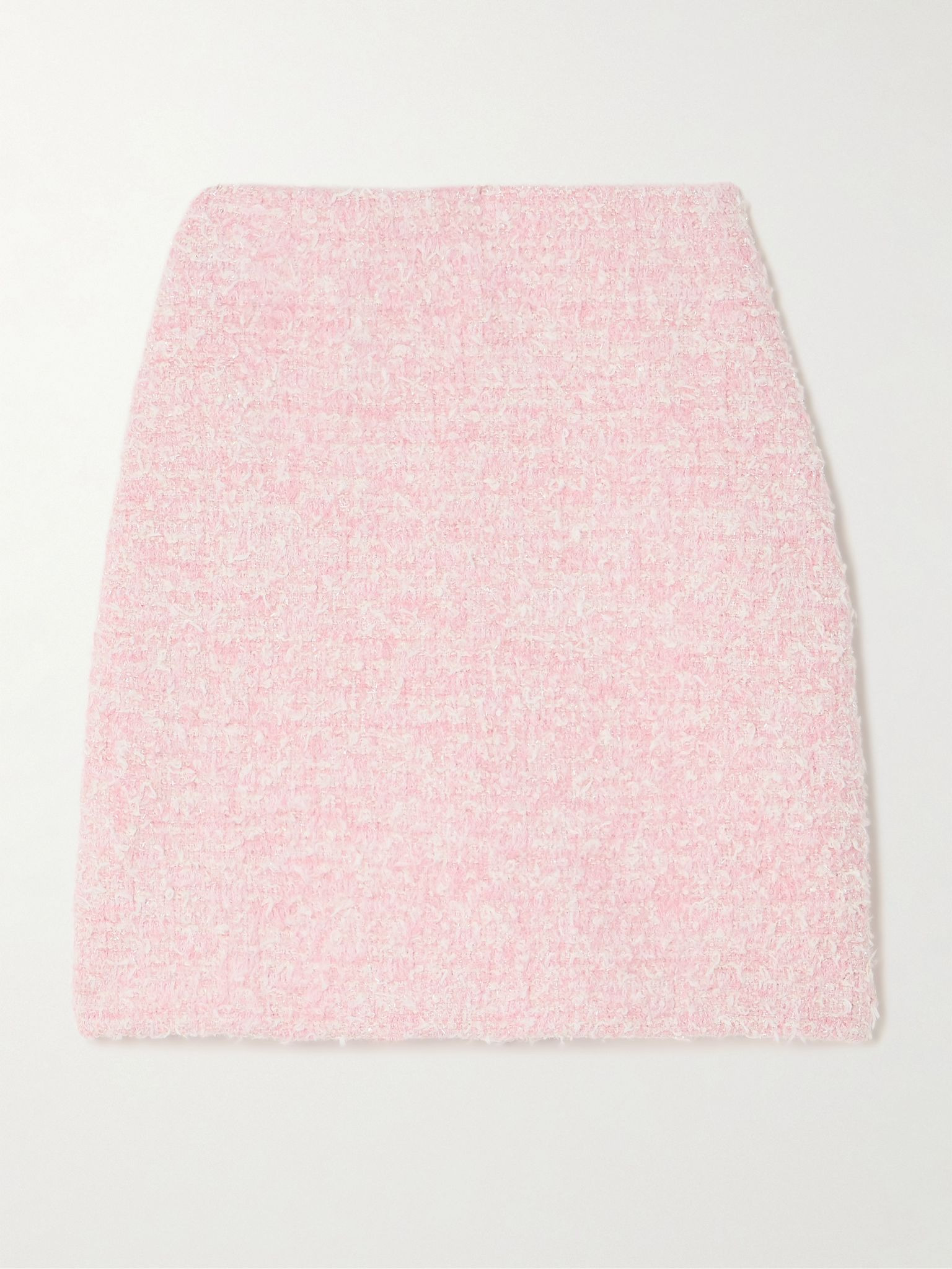 Metallic cotton-blend tweed mini skirt Pink - 1